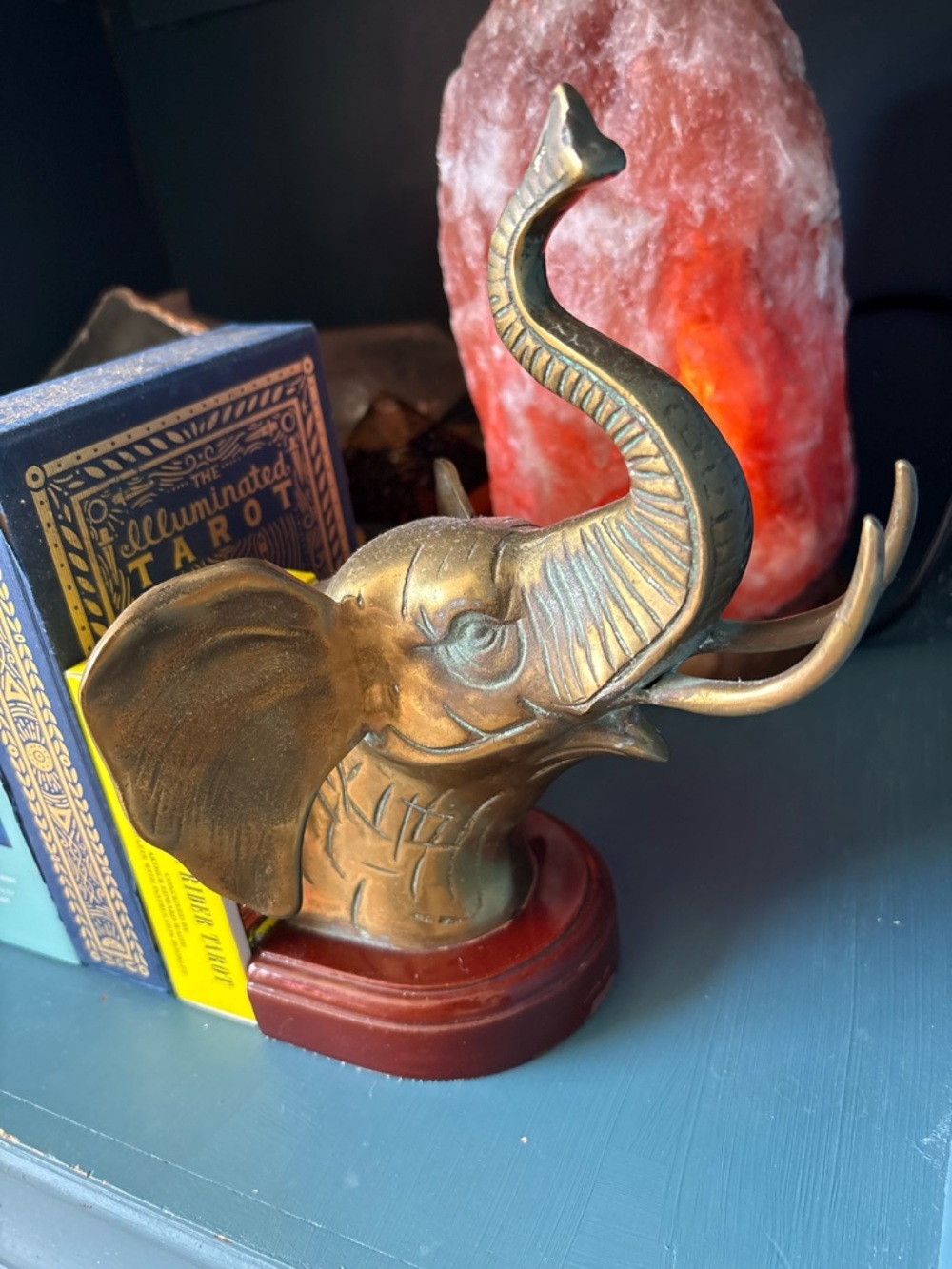 Vintage Pair  Brass Elephant Bookends | 8” Tall | Boho Decor